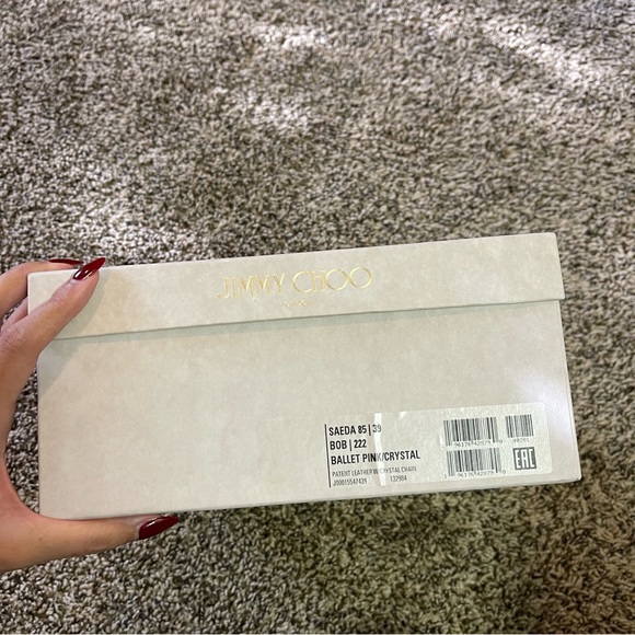 Jimmy Choo heels Saeda 85 patent leather slingback pumps Ballet Pink size 39 - Picture 3 of 9